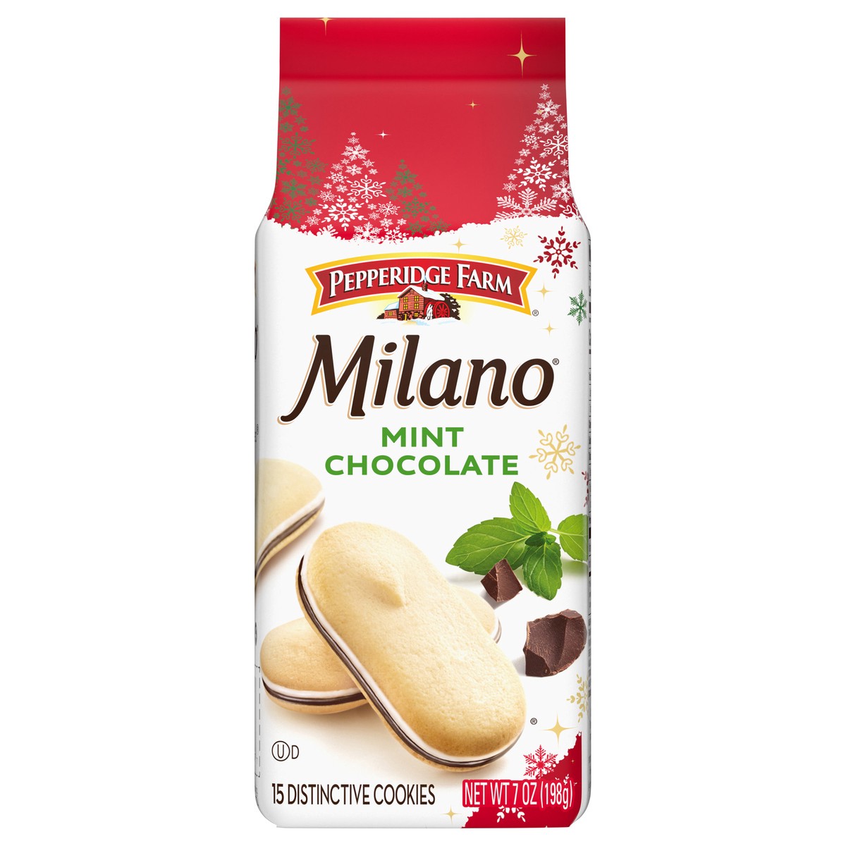 slide 1 of 9, Pepperidge Farm Milano Mint Chocolate Holiday Cookies, 7 Oz Bag, 15 ct