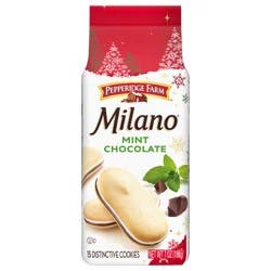 Pepperidge Farm Milano Mint Chocolate Holiday Cookies, 7 Oz Bag