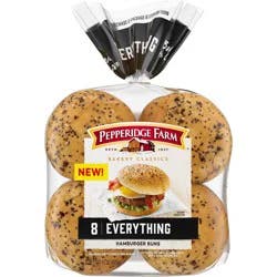 Pepperidge Farm Bakery Classics Everything Hamburger Buns, 8-Pack