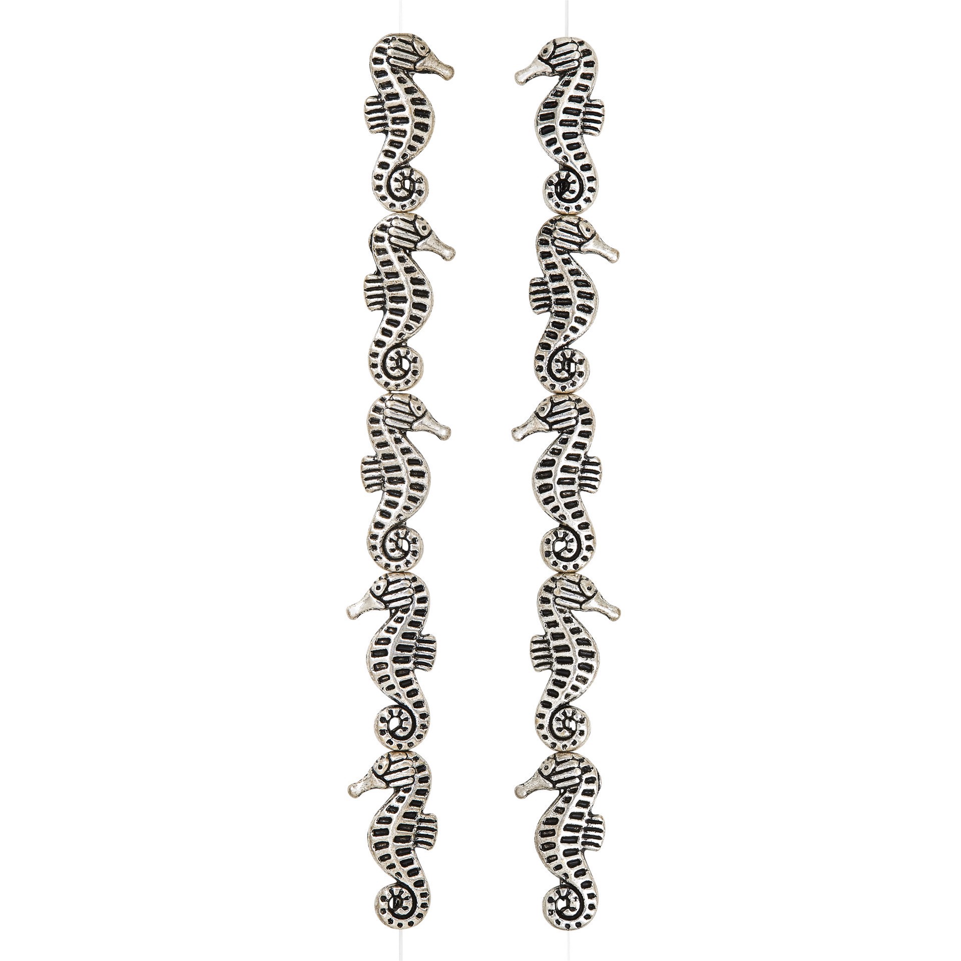 slide 3 of 3, Antique Silver Seahorse Metal Beads, 21mm By Bead Landing, 21mm