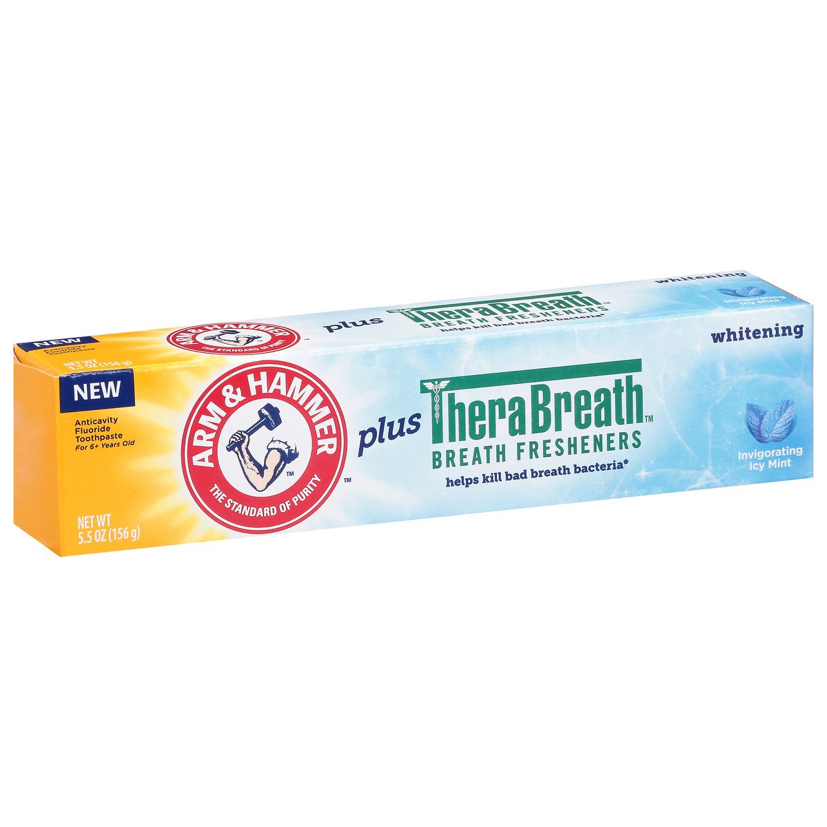 slide 7 of 13, ARM & HAMMER Whitening Toothpaste Plus Therabreath Breath Fresheners, Invigorating Icy Mint Flavor, 5.5 oz, 5.5 oz