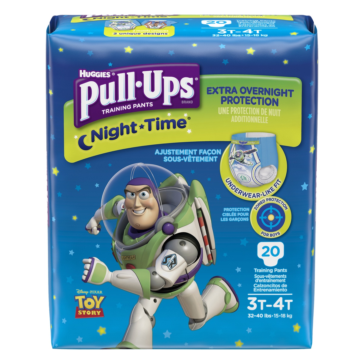 slide 1 of 1, Huggies Pull Ups Boy Night Time 3t-4t, 3T-4T