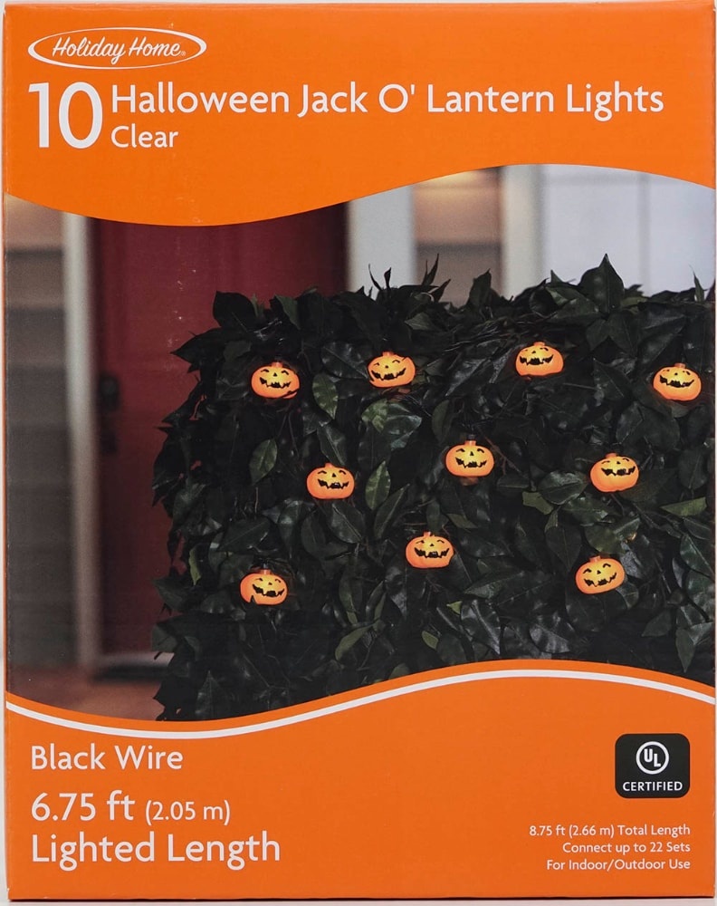 slide 1 of 1, Holiday Home Halloween Smile Pumpkin String Lights, 6.75 ft