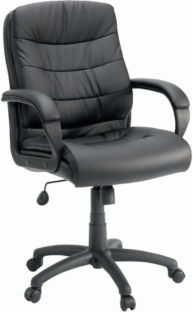 slide 1 of 1, Sauder Mid-Managers Adjustable Chair - Black, 24.8 in