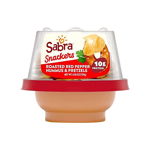 slide 1 of 1, Sabra Roasted Pepper Hummus & Pretzel, 4.56 oz