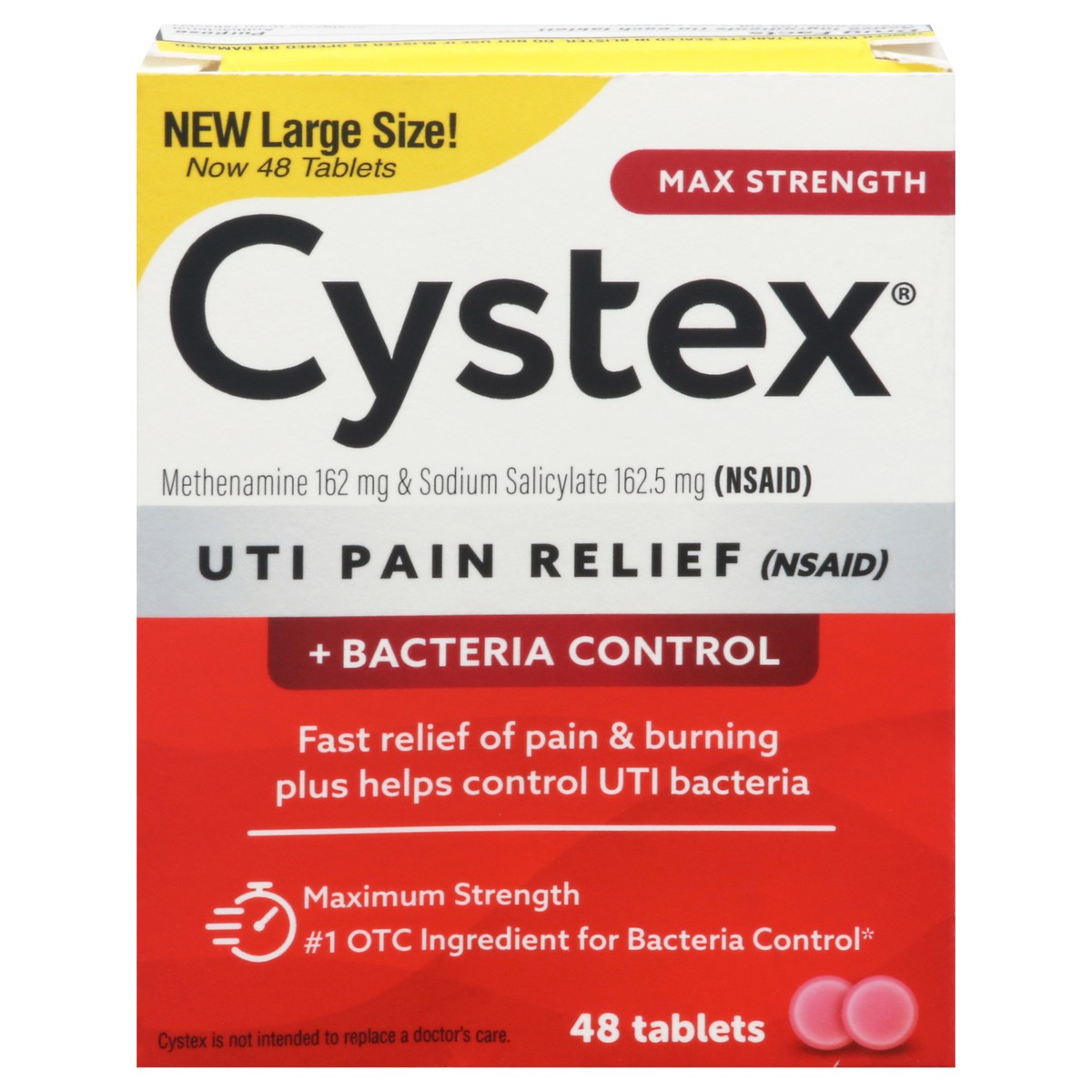 slide 1 of 9, Cystex UTI Pain Relief, 48 ct