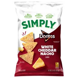 Doritos Simply Tortilla Chips White Cheddar Nacho, 5.5 oz