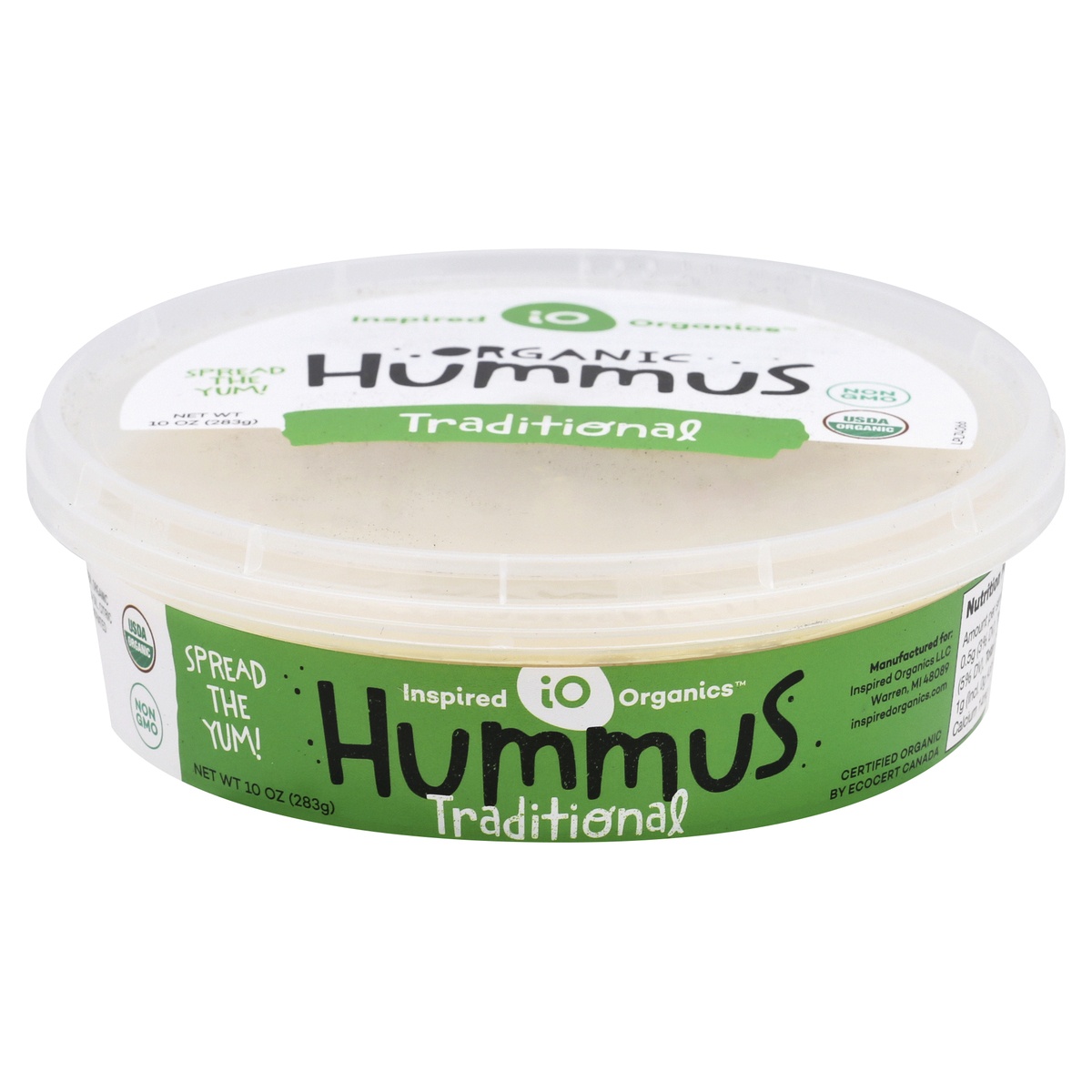 slide 1 of 1, Inspired Organics Traditional Hummus, 10 oz