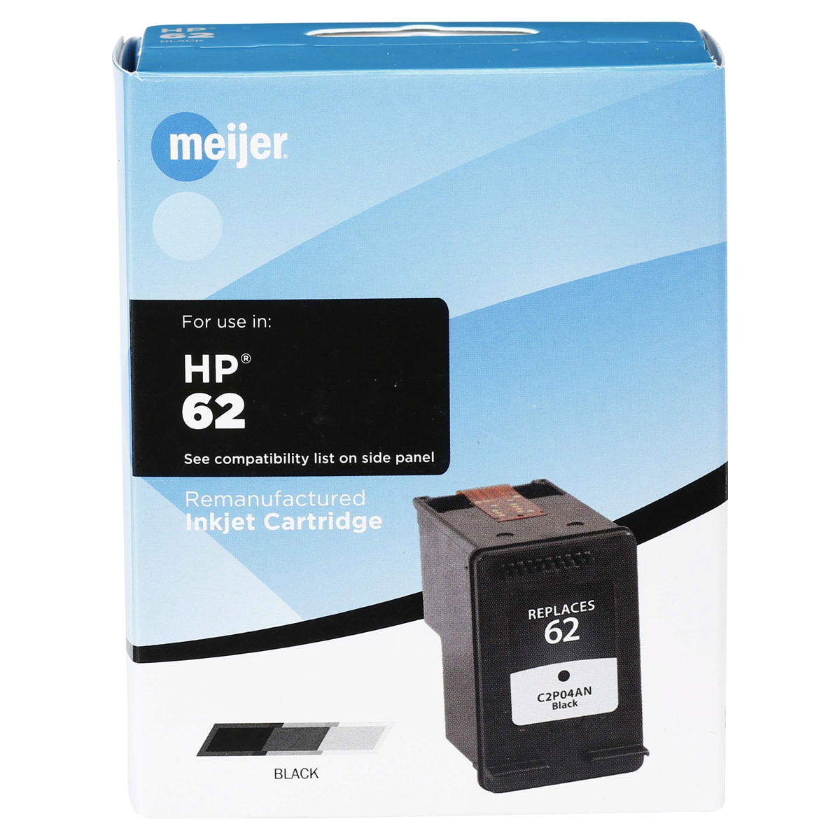 slide 1 of 1, Meijer Brand HP 62 Ink Black, 1 ct