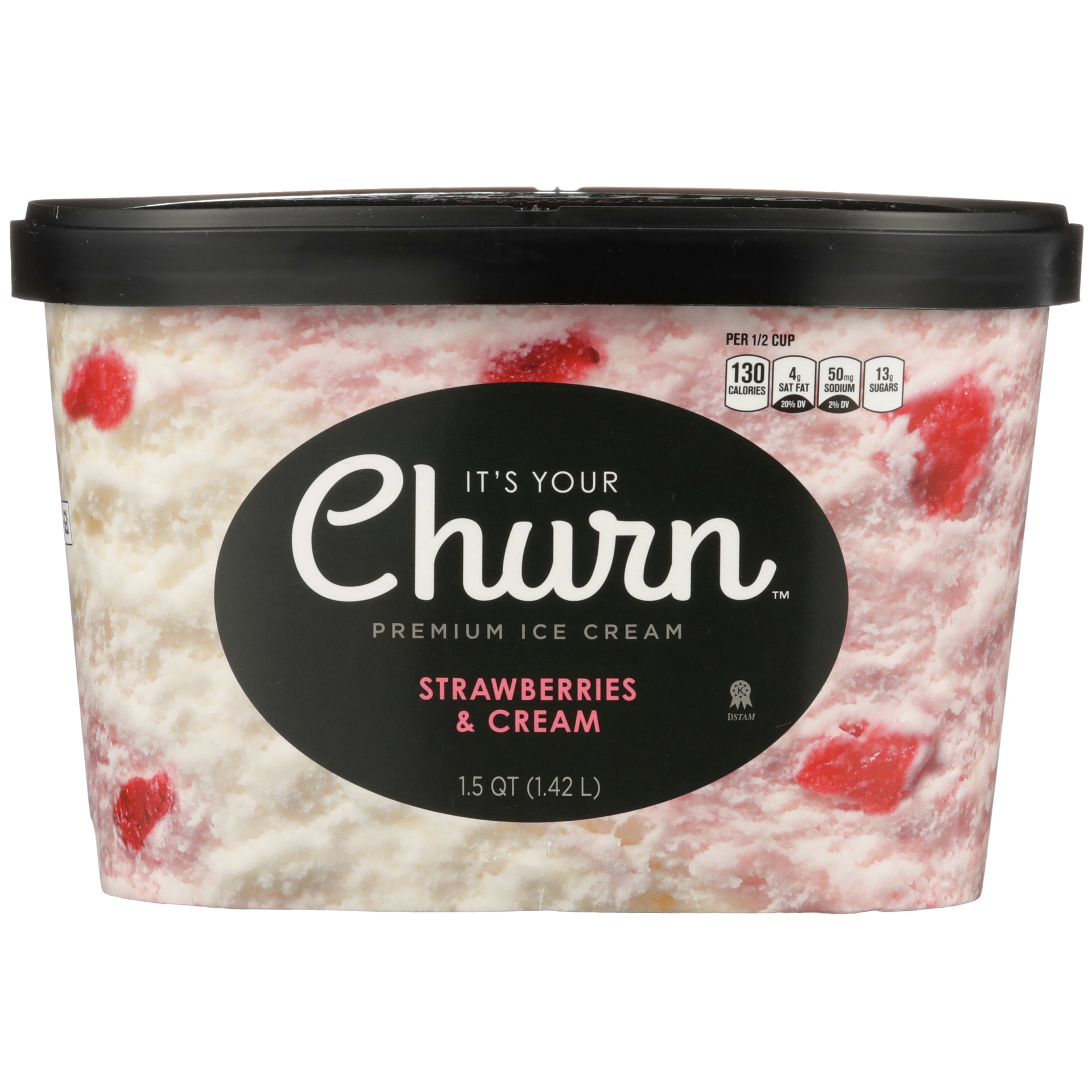 slide 1 of 6, It's Your Churn Strawberries & Cream Premium Ice Cream, 1.5 qt