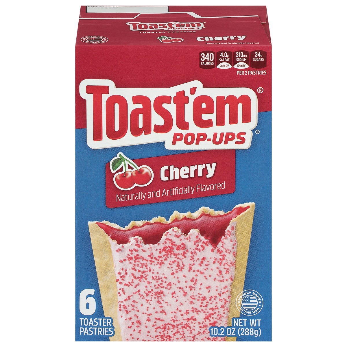 slide 1 of 9, Toast'em Pop-ups Cherry Toaster Pastries 6 ea, 6 ct