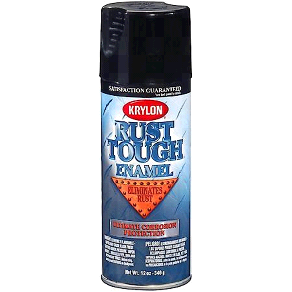 slide 1 of 1, Krylon Rust Tough Rust Preventative Gloss Black RTA9202, 12 oz