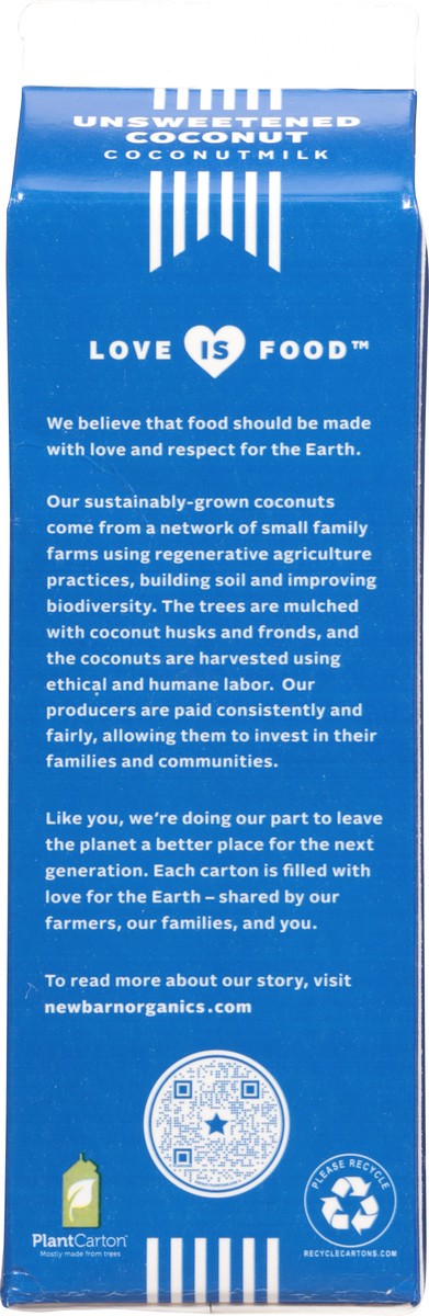 slide 12 of 15, New Barn Organics Unsweetened Coconut Coconut Milk 32 fl oz, 32 fl oz