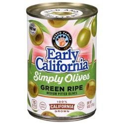 Early California Pitted Green Ripe Medium Olives 6 oz
