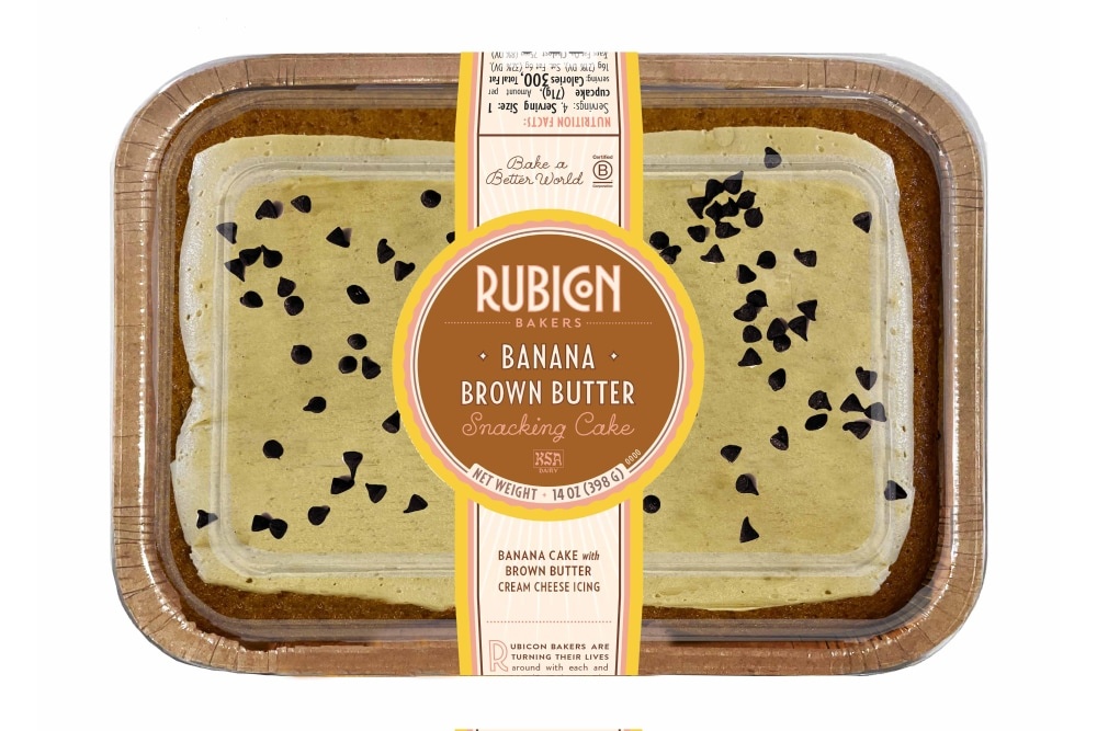 slide 1 of 1, Rubicon Bakers Banana Brown Butter Snacking Cake, 14 oz