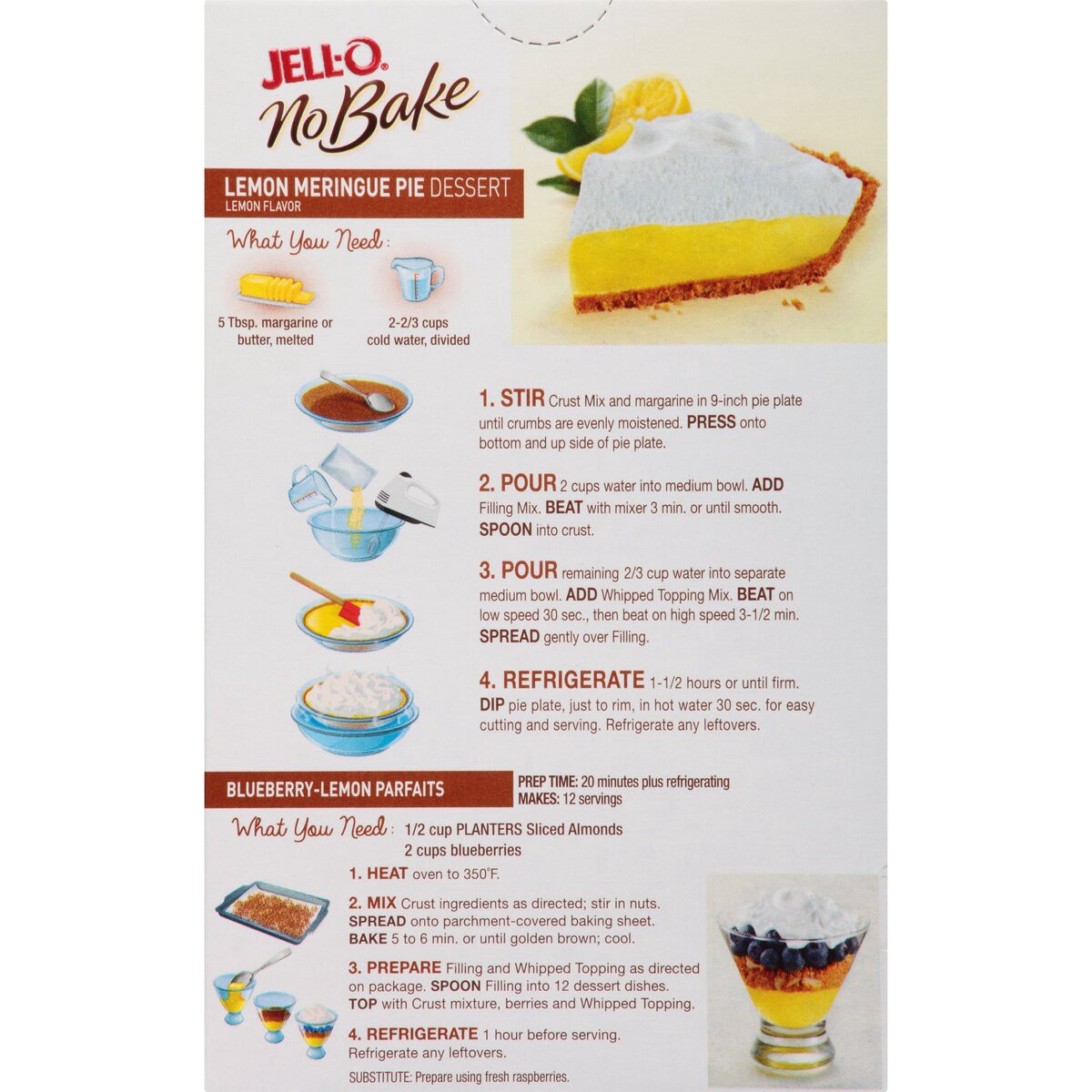 slide 5 of 6, Jell-O No Bake Lemon Meringue Pie Dessert Kit with Whipped Topping, Filling Mix & Crust Mix, 14.1 oz