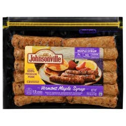 Johnsonville Fully Cooked Vermont Maple Syrup Breakfast Sausage 12 ea