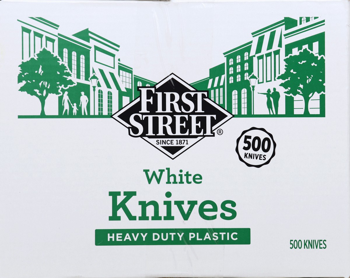 slide 5 of 6, First Street Heavy Duty Plastic Knives, 500 ct