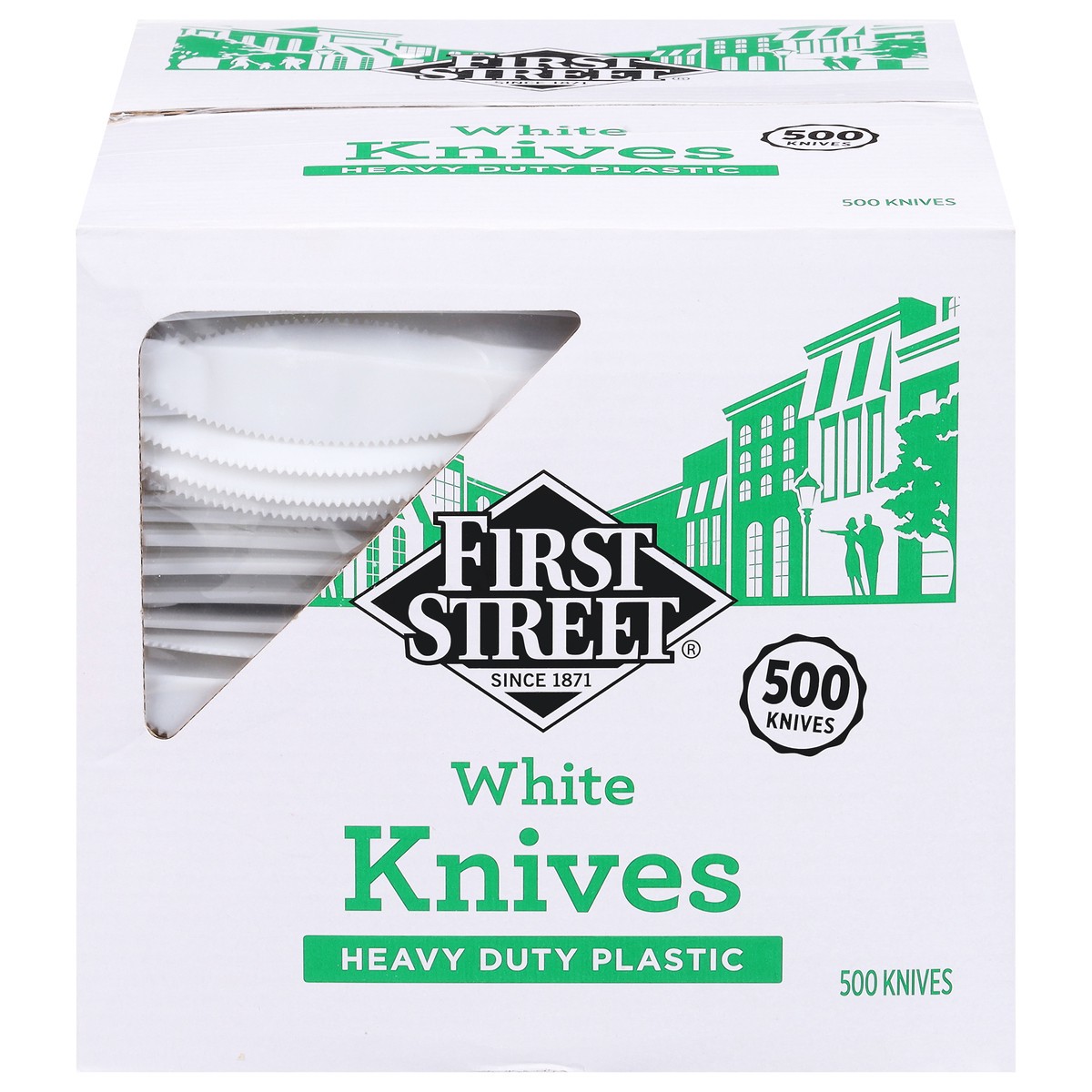slide 1 of 6, First Street Heavy Duty Plastic Knives, 500 ct