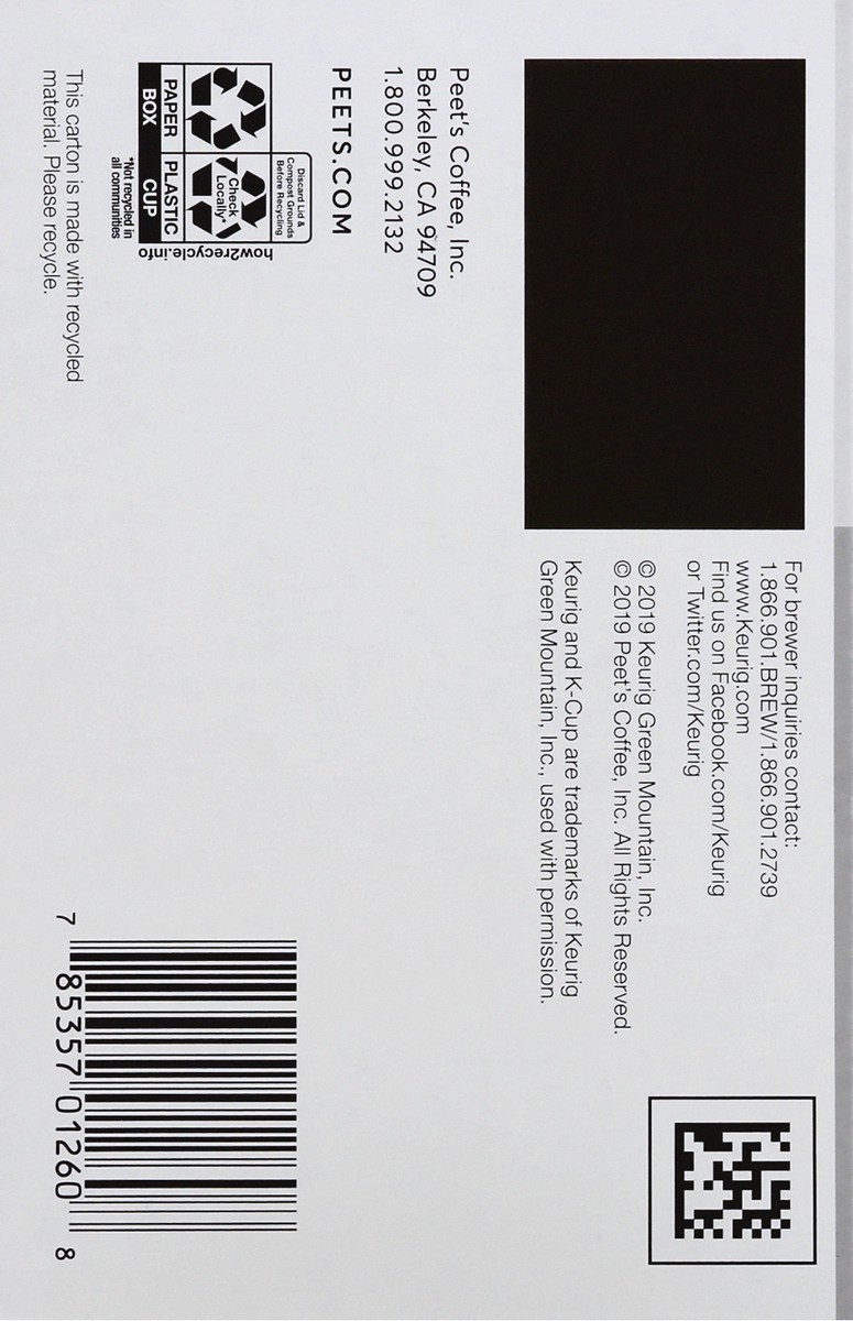 slide 6 of 9, Peet's Coffee Major Dickason''s Blend Dark Roast Coffee K-Cup Pods - 10 ct, 10 ct