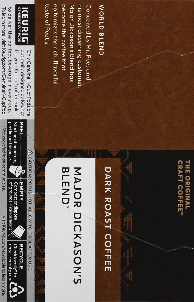 slide 2 of 9, Peet's Coffee Major Dickason''s Blend Dark Roast Coffee K-Cup Pods - 10 ct, 10 ct