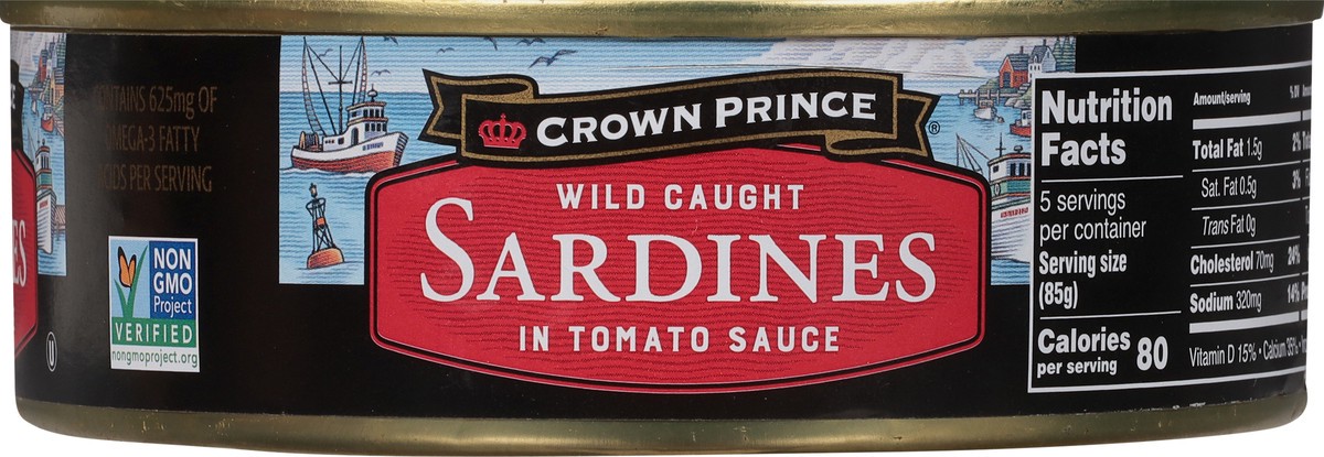 slide 8 of 9, Crown Prince In Tomato Sauce Wild Caught Sardines 15 oz, 15 oz