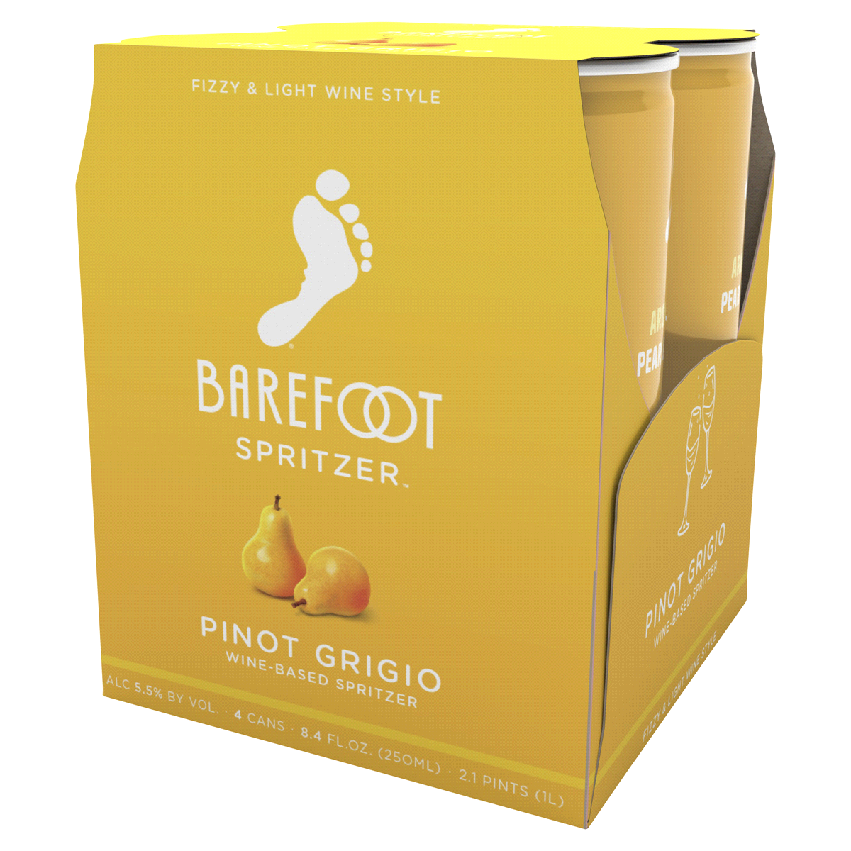 slide 1 of 7, Barefoot White Wine, 4 ct