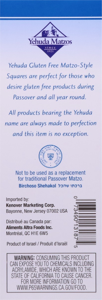 slide 8 of 9, Yehuda Gluten Free Matzo-Style Squares, 10.5 oz