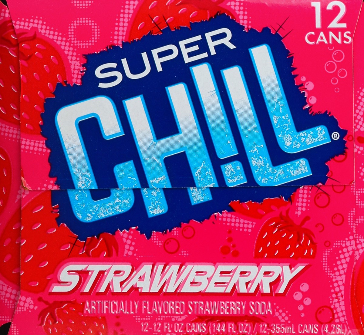 slide 3 of 7, Super Chill Strawberry Soda - 12 ct; 12 oz, 12 ct; 12 oz