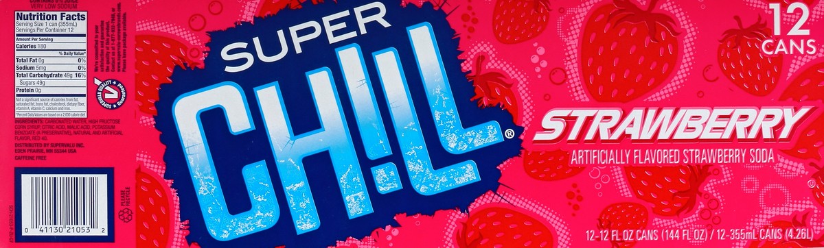 slide 5 of 7, Super Chill Strawberry Soda - 12 ct; 12 oz, 12 ct; 12 oz