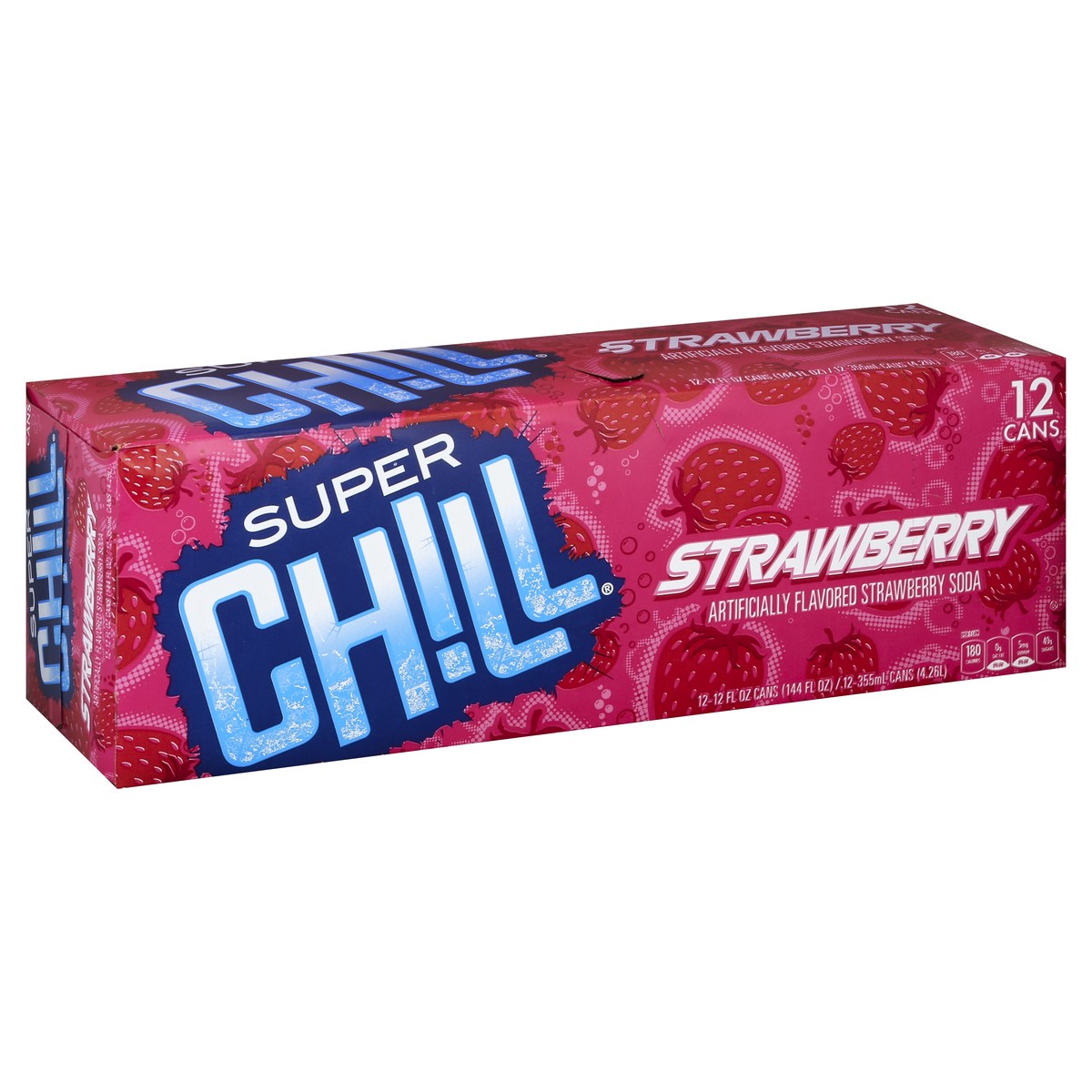 slide 4 of 7, Super Chill Strawberry Soda - 12 ct; 12 oz, 12 ct; 12 oz