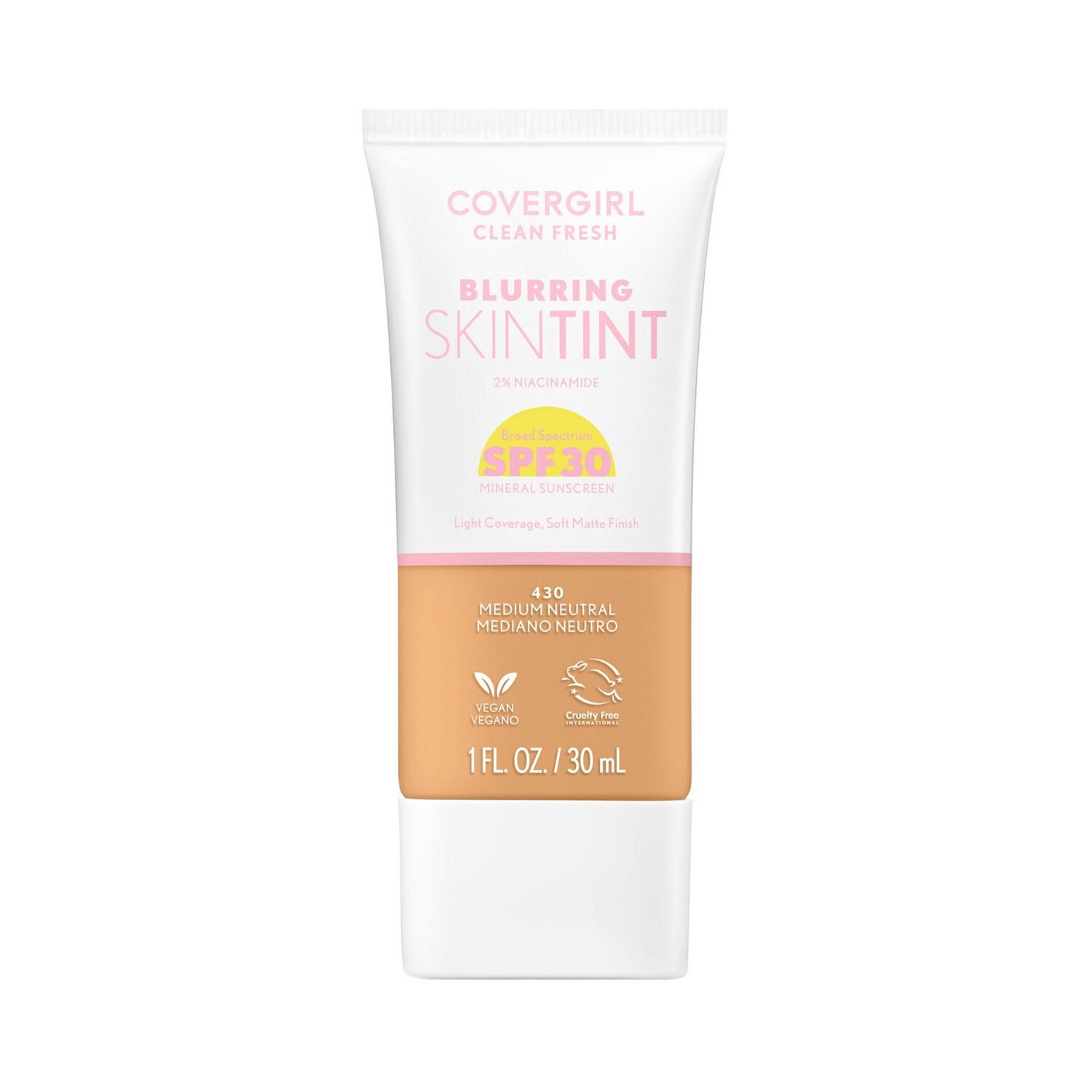 slide 1 of 1, COVER GIRL Covergirl Clean Fresh Blurring Skin Tint, Spf 30, Medium Neutral, 1 ct