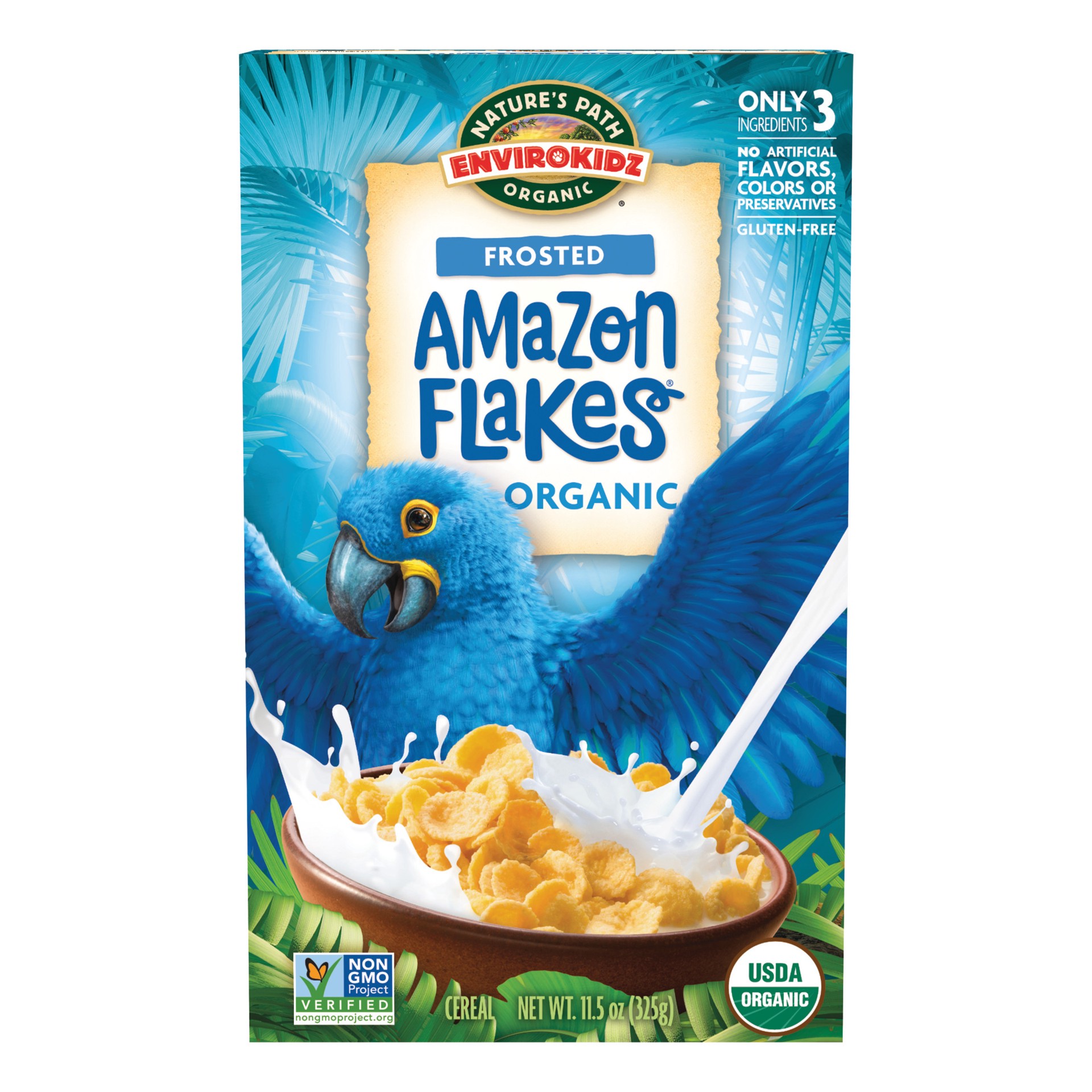 slide 1 of 7, EnviroKidz Nature's Path EnviroKidz Organic Amazon Frosted Flakes Cereal 11oz Box, 11.5 oz