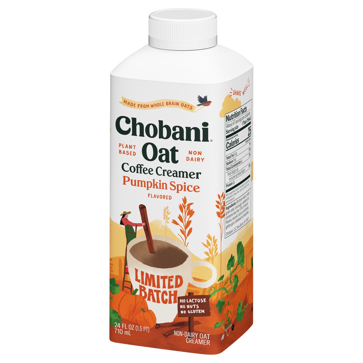 slide 3 of 9, Chobani Pumpkin Spice Coffee Creamer Oat, 24 fl oz