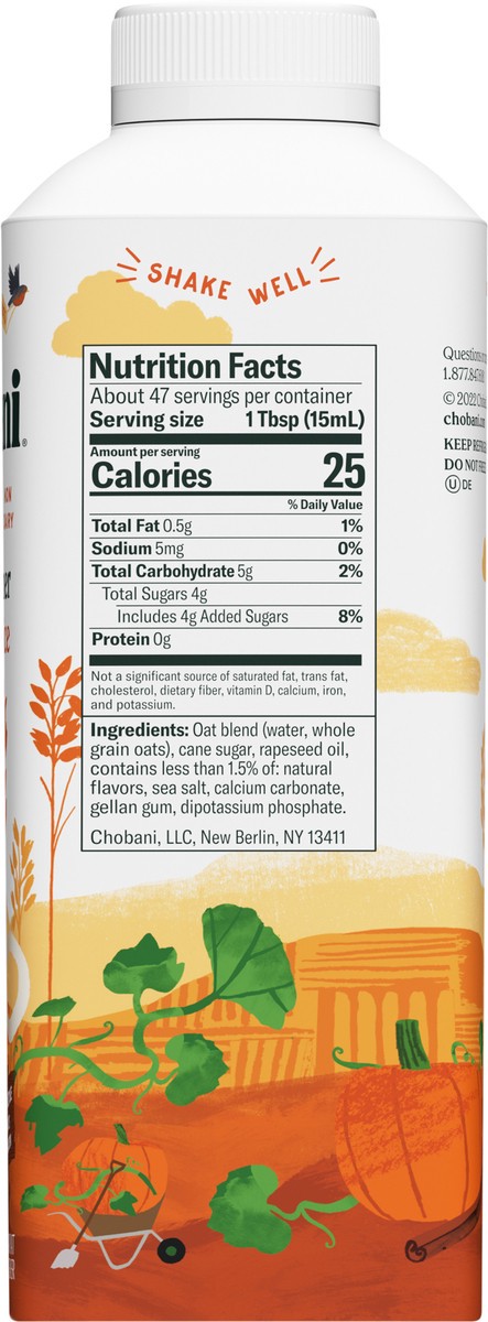 slide 8 of 9, Chobani Pumpkin Spice Coffee Creamer Oat, 24 fl oz