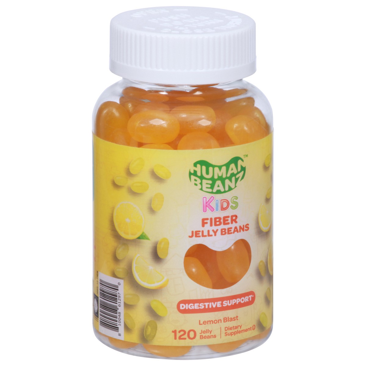 slide 8 of 9, Human Beanz Kids Fiber Jelly Beans - Lemon Blast, 120 ct