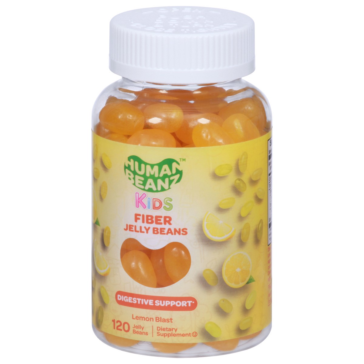 slide 6 of 9, Human Beanz Kids Fiber Jelly Beans - Lemon Blast, 120 ct