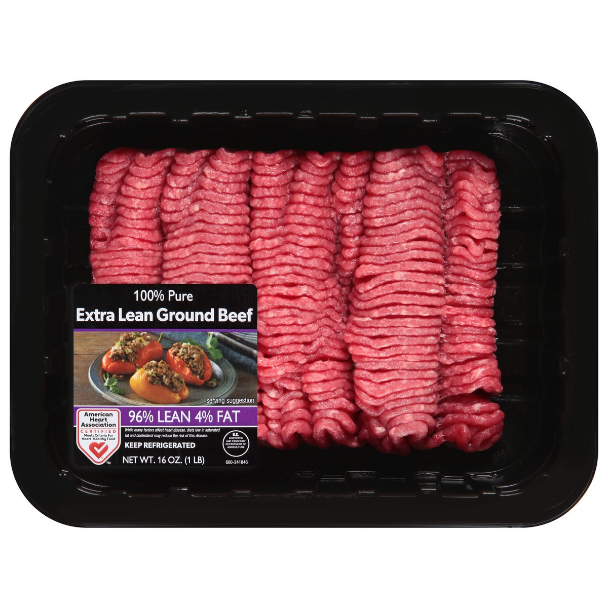 slide 4 of 4, JBS USA 96%/4% 100% Pure Extra Lean Ground Beef 16 oz, 16 oz