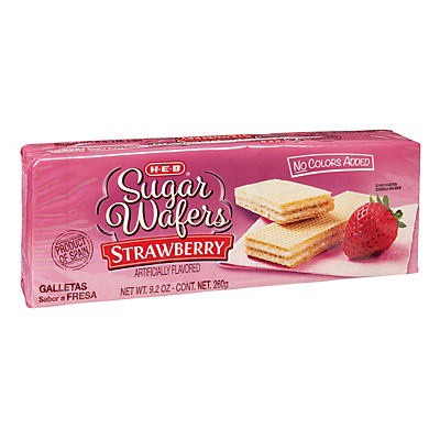 slide 1 of 1, H-E-B Strawberry Sugar Wafers, 9.2 oz