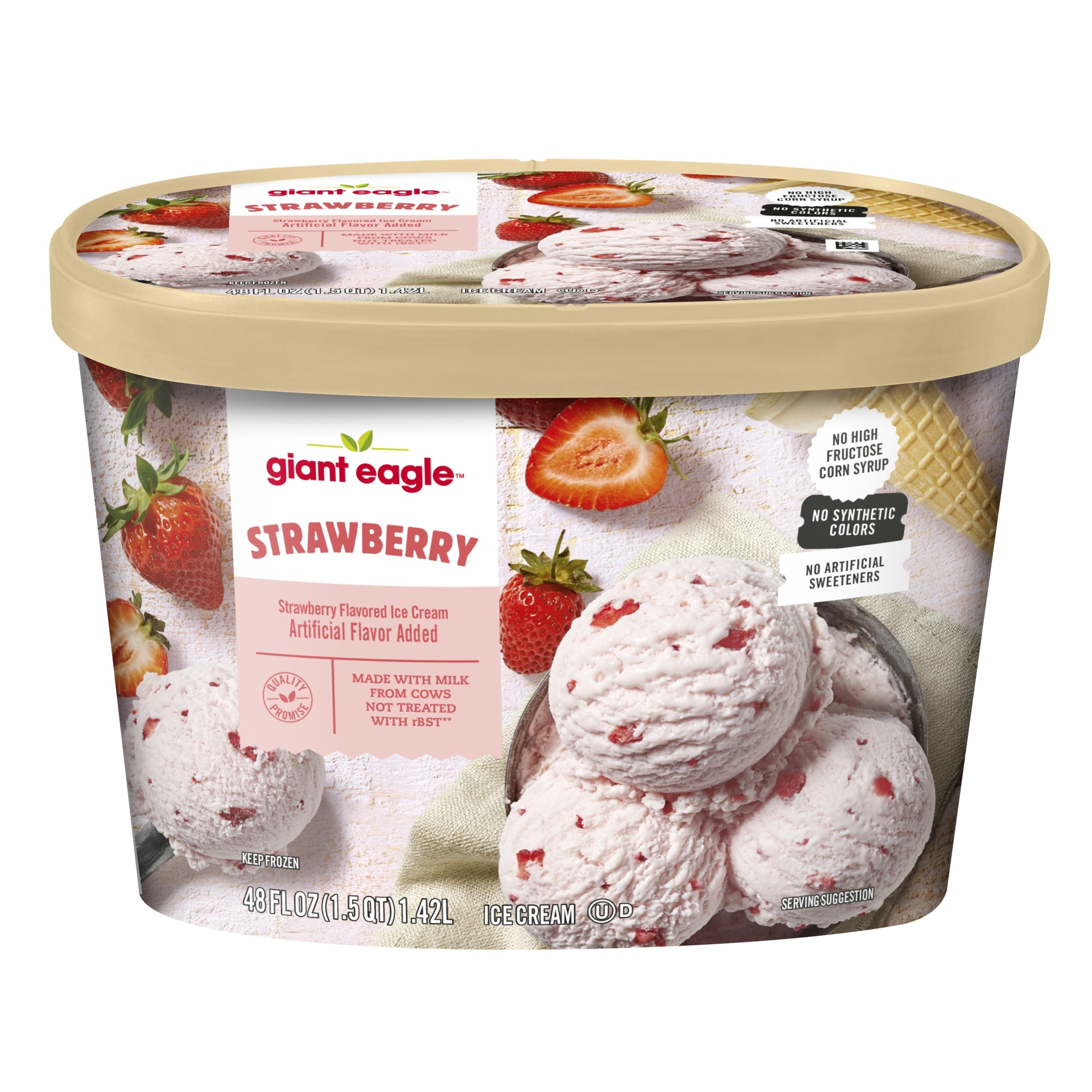 slide 1 of 1, Giant Eagle Strawberry Ice Cream, 48 oz
