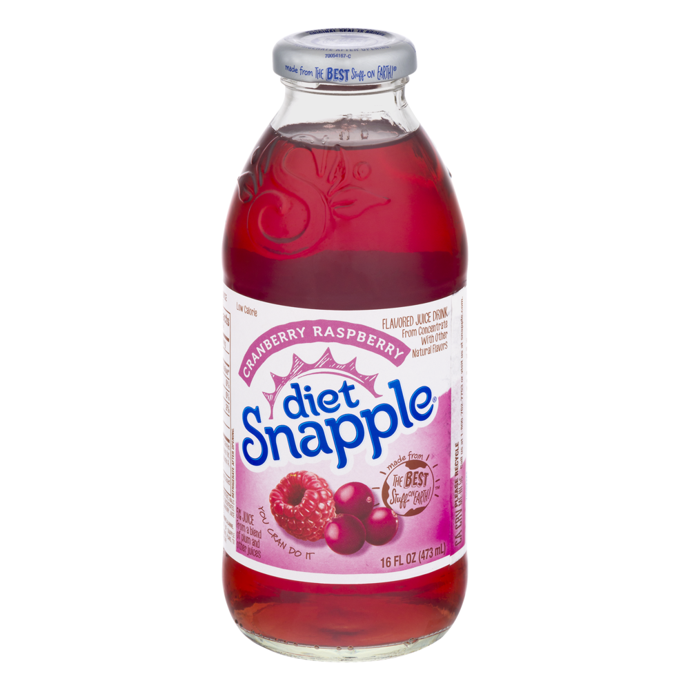 slide 1 of 1, Snapple Juice Drink, Low Calorie, Cranberry Raspberry, Diet - 16 oz, 16 fl oz