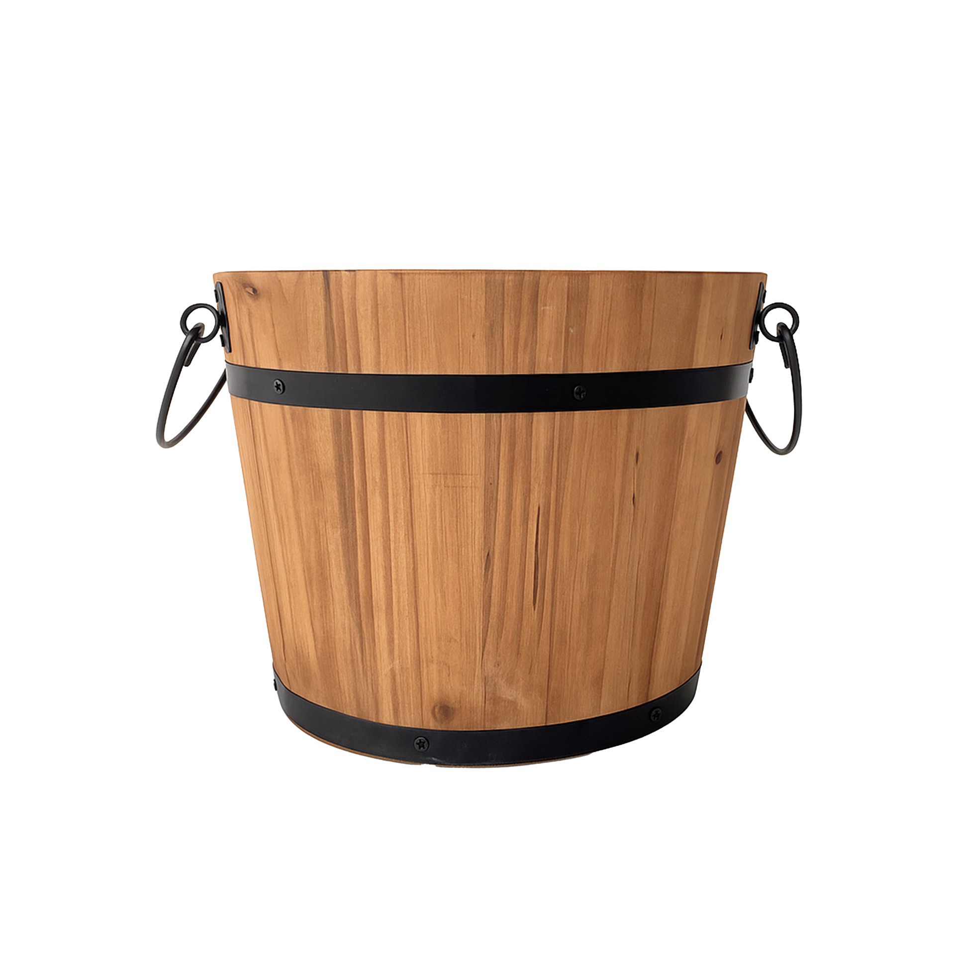 slide 5 of 6, 8" Natural Wood & Metal Bucket By Ashland, 10 in x 10 in x 8 in