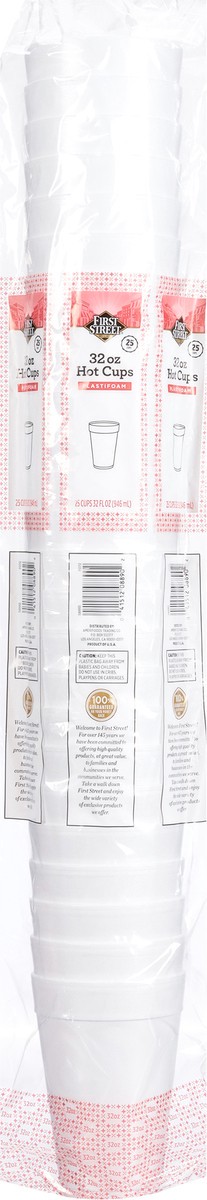 slide 8 of 12, Cb02 First Street Cup Foam White 32 Oz Space Saver (BULK), 25 ct