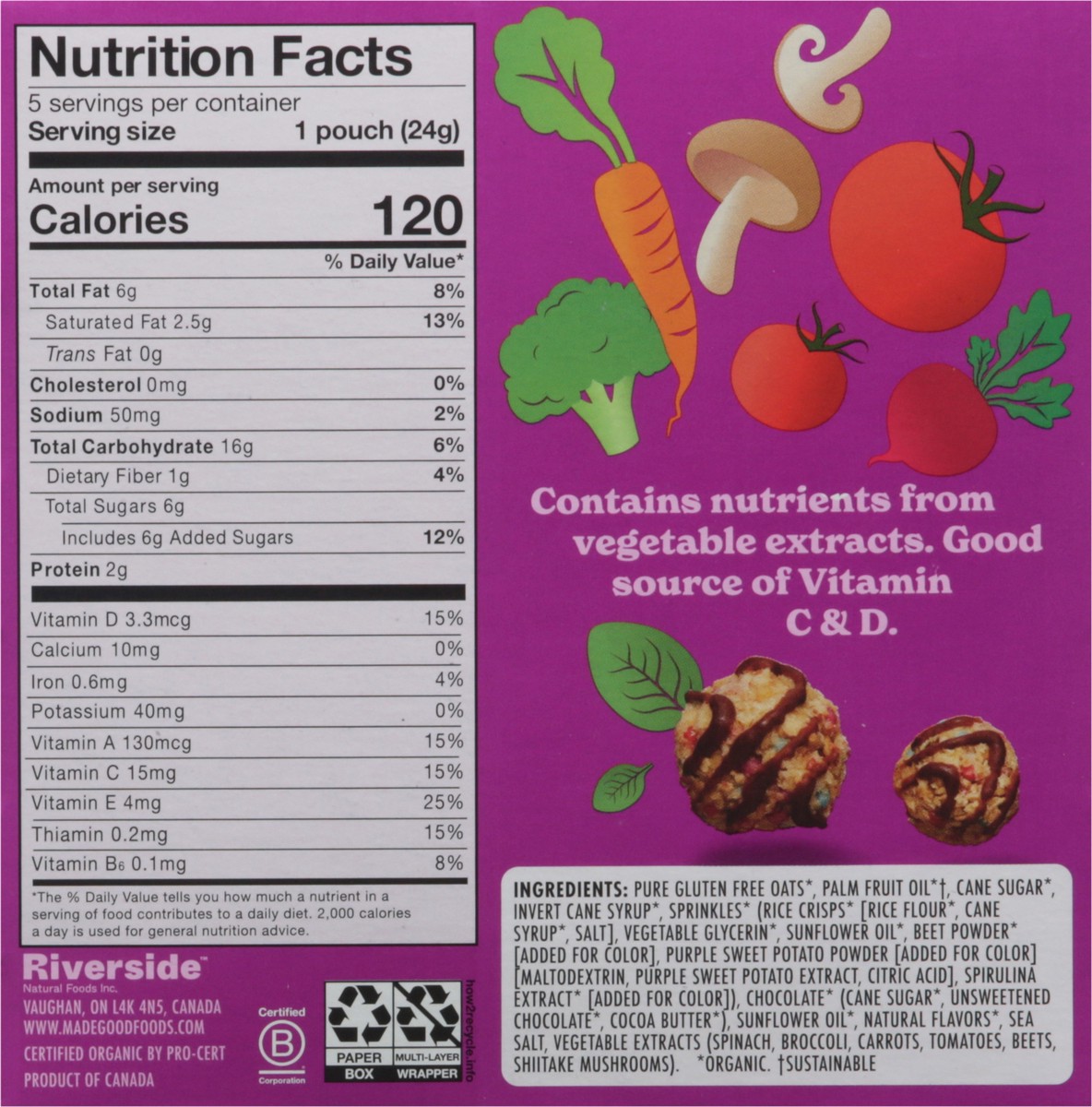 slide 7 of 9, MadeGood Crunchy Chocolate Drizzled Birthday Cake Flavor Oat Bites 5 - 0.85 oz Packs, 4.25 oz