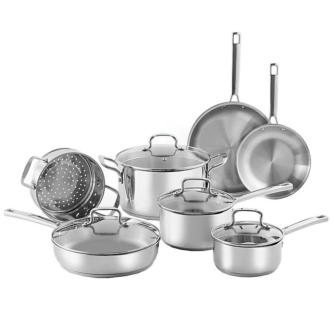 slide 1 of 5, SALT Stainless Steel Cookware Set, 11 ct