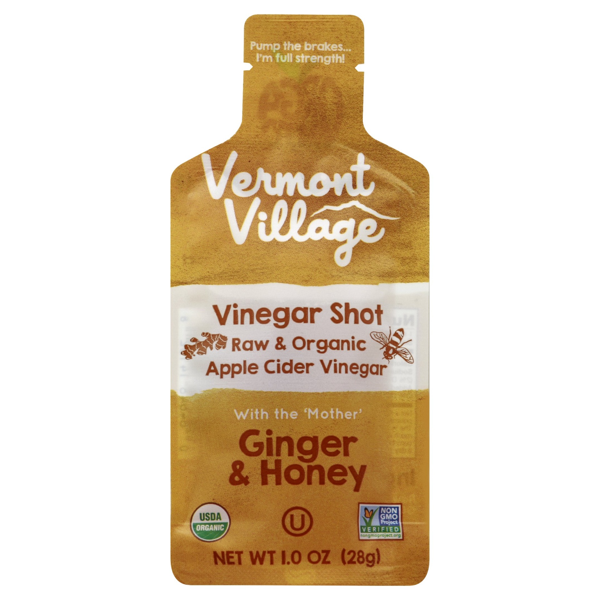 slide 1 of 1, Vermont Village Vinegar Shot Ginger & Honey, 1 oz