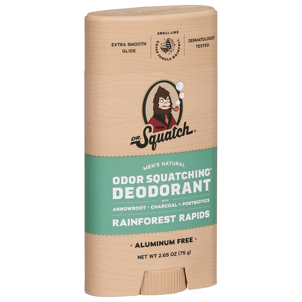 slide 1 of 1, Dr. Squatch Deodorant, Men's Natural Odor Squatching, Rainforest Rapids, 2.65 oz