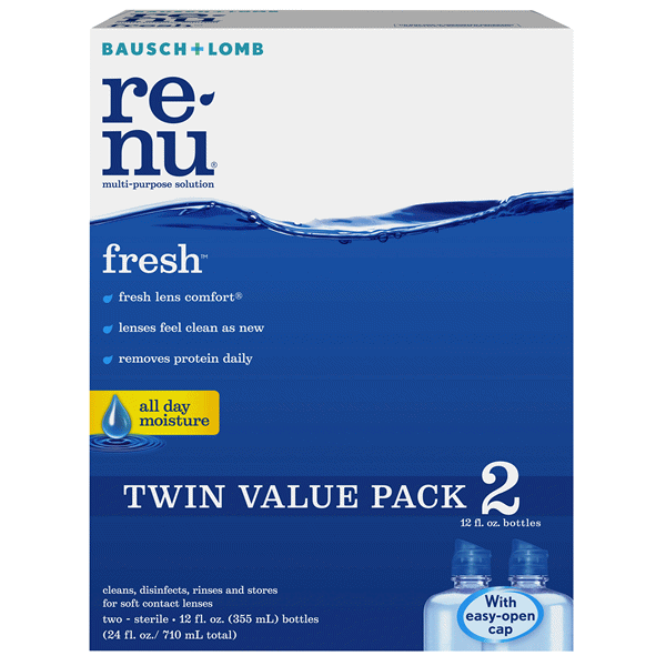 slide 1 of 4, renu Multi-Purpose Solution, Twin Value Pack, 2 ct