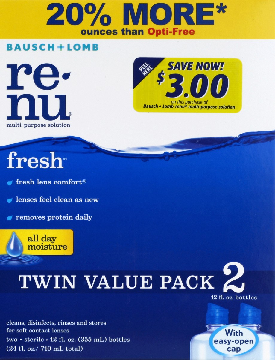 slide 4 of 4, renu Multi-Purpose Solution, Twin Value Pack, 2 ct