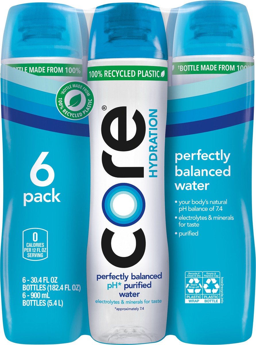 slide 1 of 29, Core Hydration Perfectly Balanced Water 30.4 fl oz bottles, 6 pack, 6 ct; 30.4 fl oz